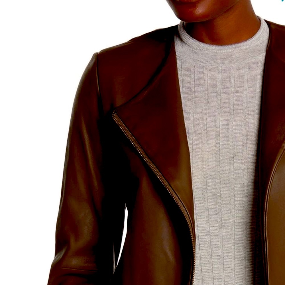 Vince Lambskin Leather Zip Jacket Brand new